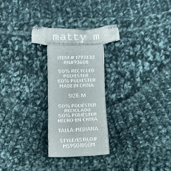Matty M Women's M Pullover Sweater Green Polyester d1419 - Picture 2 of 7